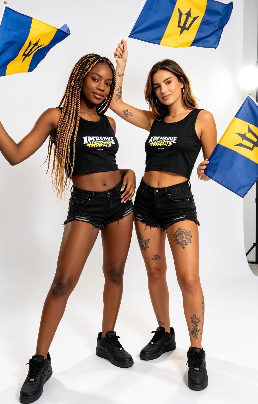 Xpensiive Habbits barbados style Crop vest top