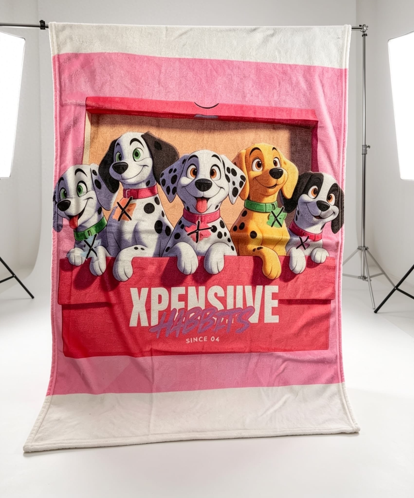 Xpensiive Habbits girls shoe box dalmation Blanket
