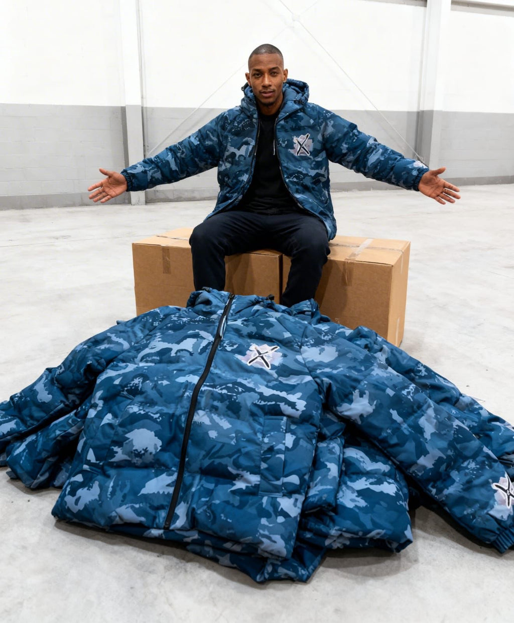 Xpensiive habbits xlogo  Ice blue Puffer  coat